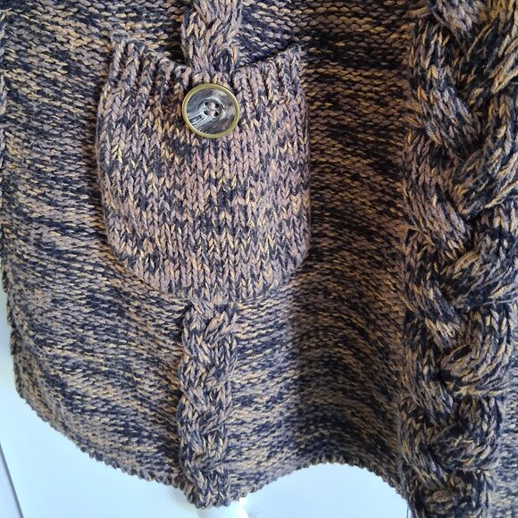Style & Co Black & Brown Cable Knit Sweater Dress Women's Size S - Picture 6 of 12